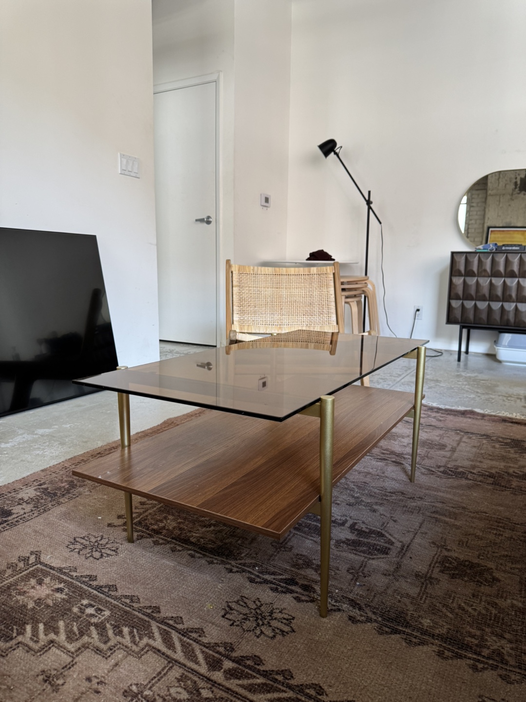 Modern Glass & Wood Coffee Table - photo 3