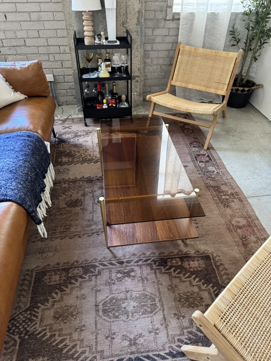 Modern Glass & Wood Coffee Table - photo 2