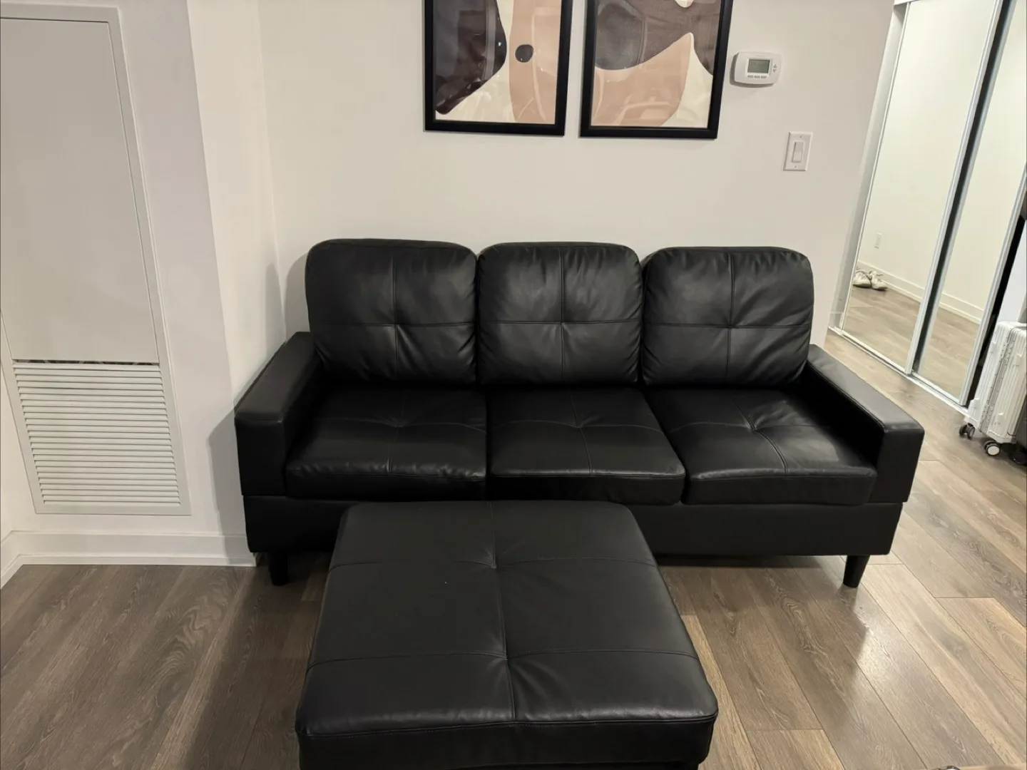 Latitude Run Jessea 79" 3-Seater Sofa with Ottoman - Black image indicator(9)