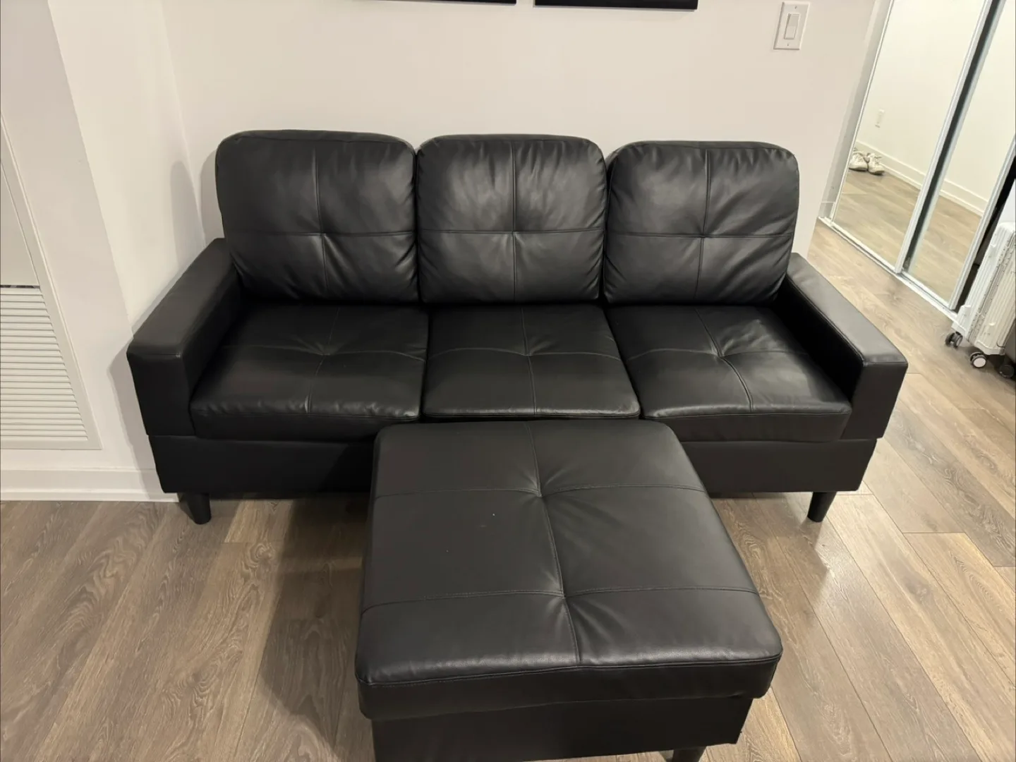 Latitude Run Jessea 79" 3-Seater Sofa with Ottoman - Black image indicator(3)