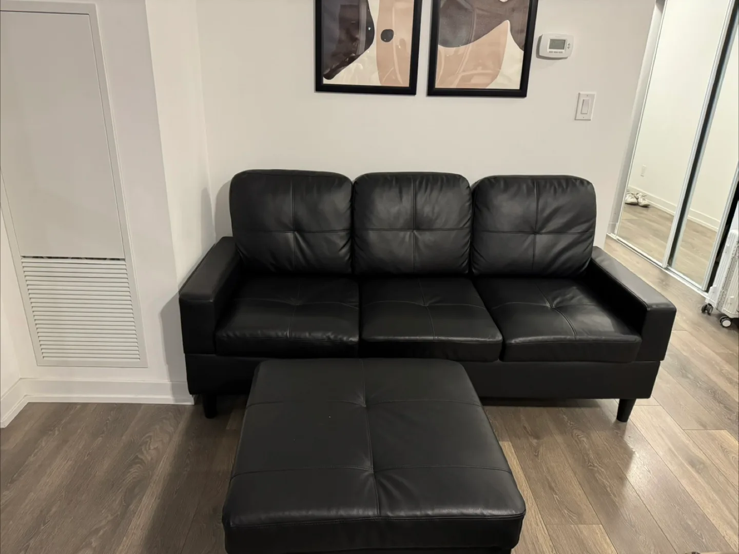 Latitude Run Jessea 79" 3-Seater Sofa with Ottoman - Black image indicator(5)