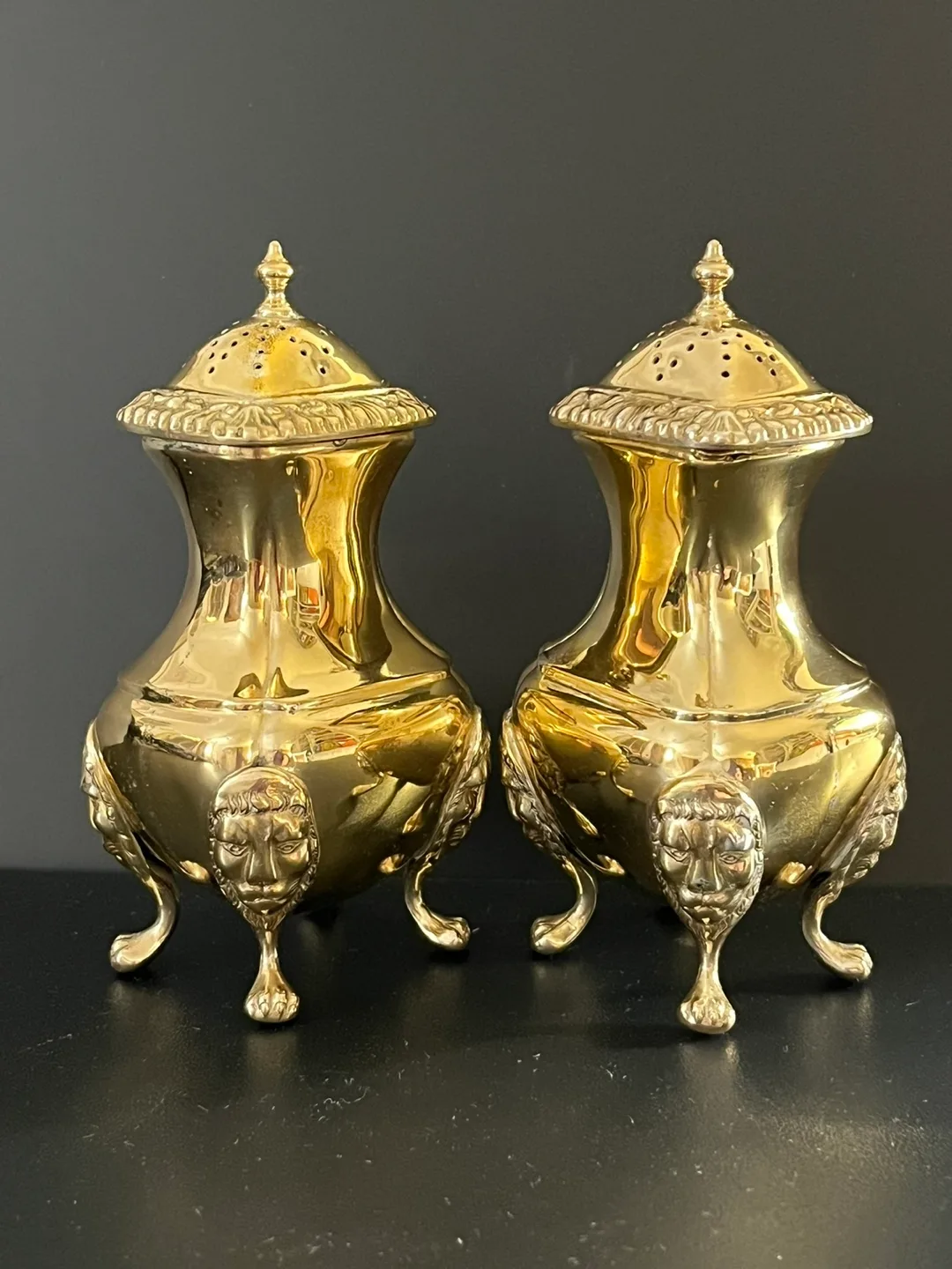 Vintage Brass Salt & Pepper Shakers thumbnail