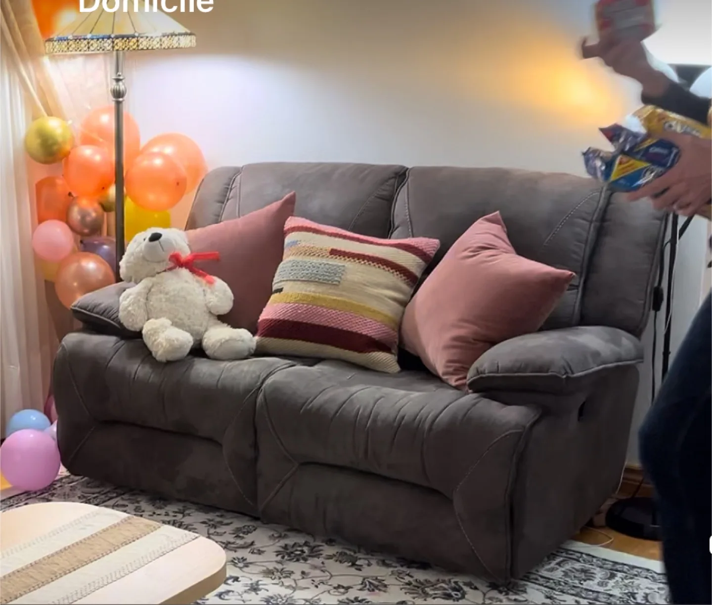 Grey Loveseat Recliner thumbnail