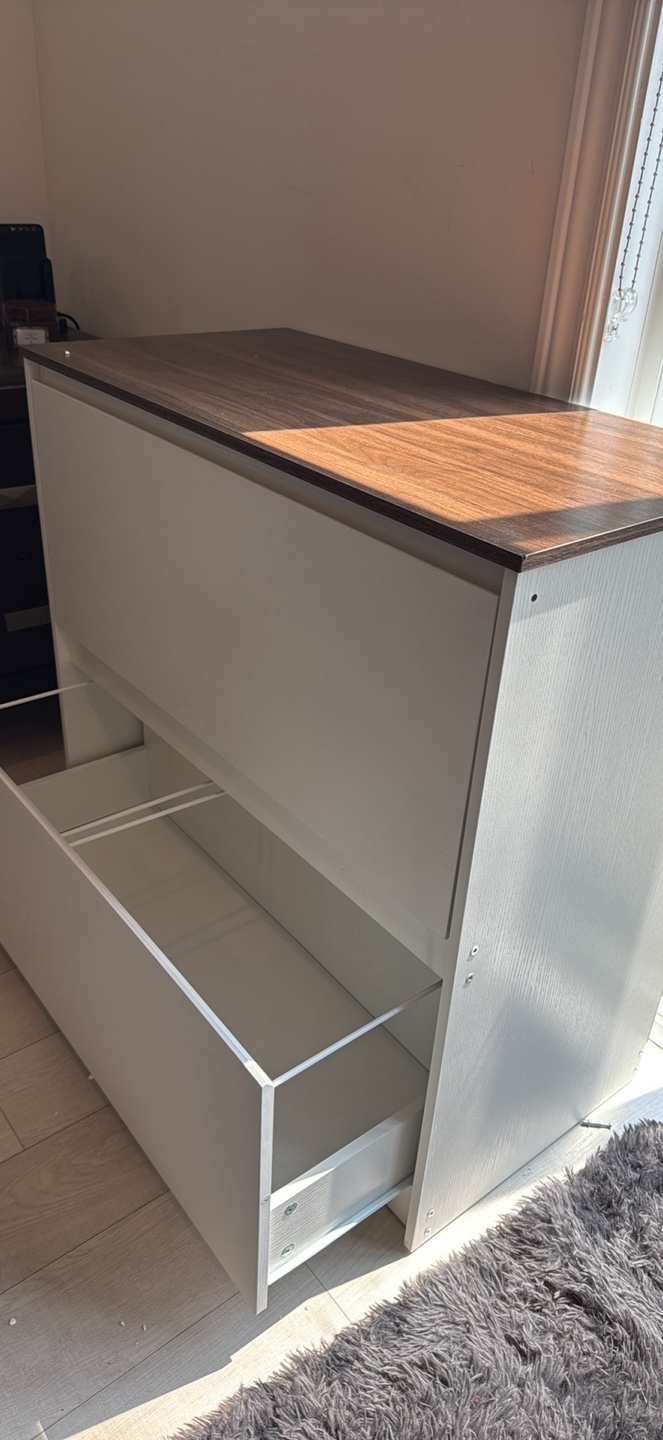 White & Wood Two-Drawer Dresser - photo 2