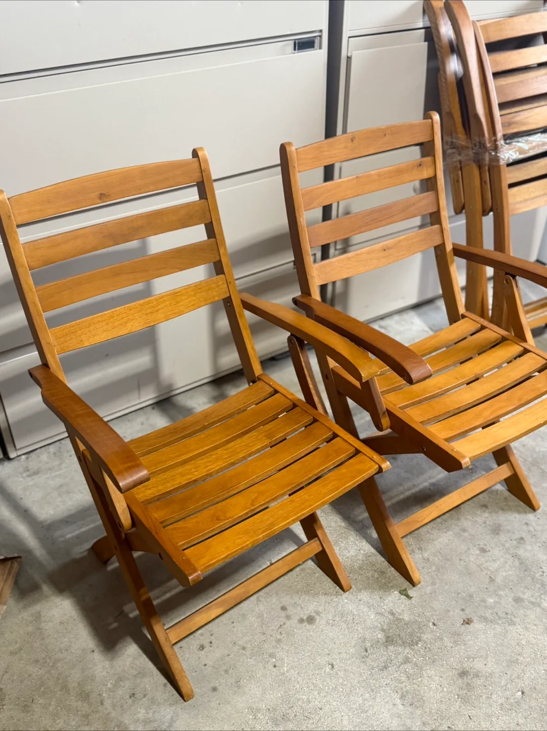 Folding Wooden Outdoor Chairs - Set of 4 thumbnail