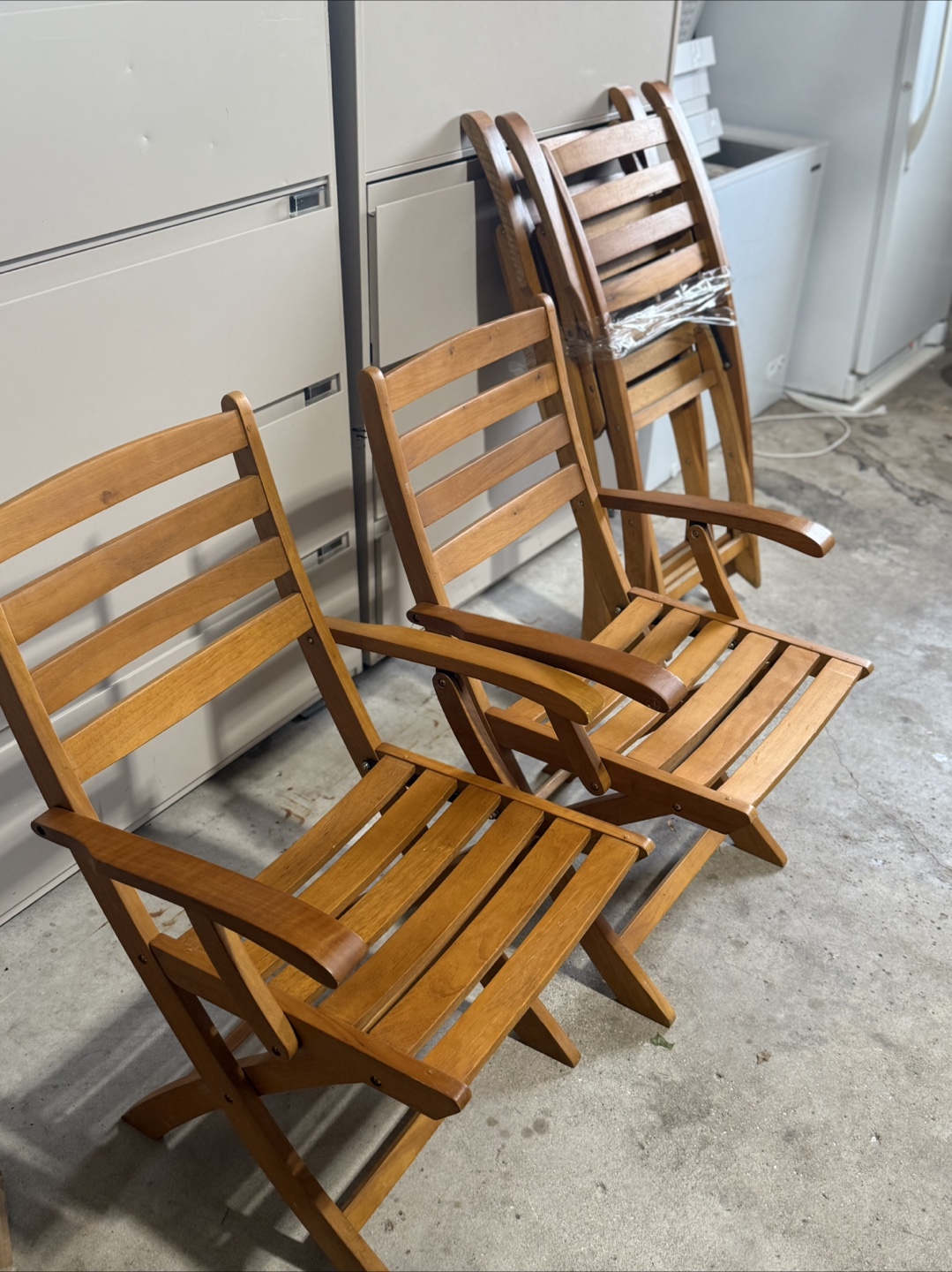 Folding Wooden Outdoor Chairs - Set of 4 - photo 3