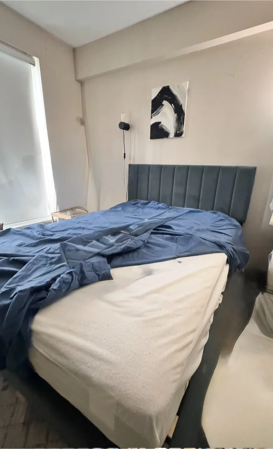 Molblly Full Size Dark Green Bed Frame and Mattress image indicator(4)