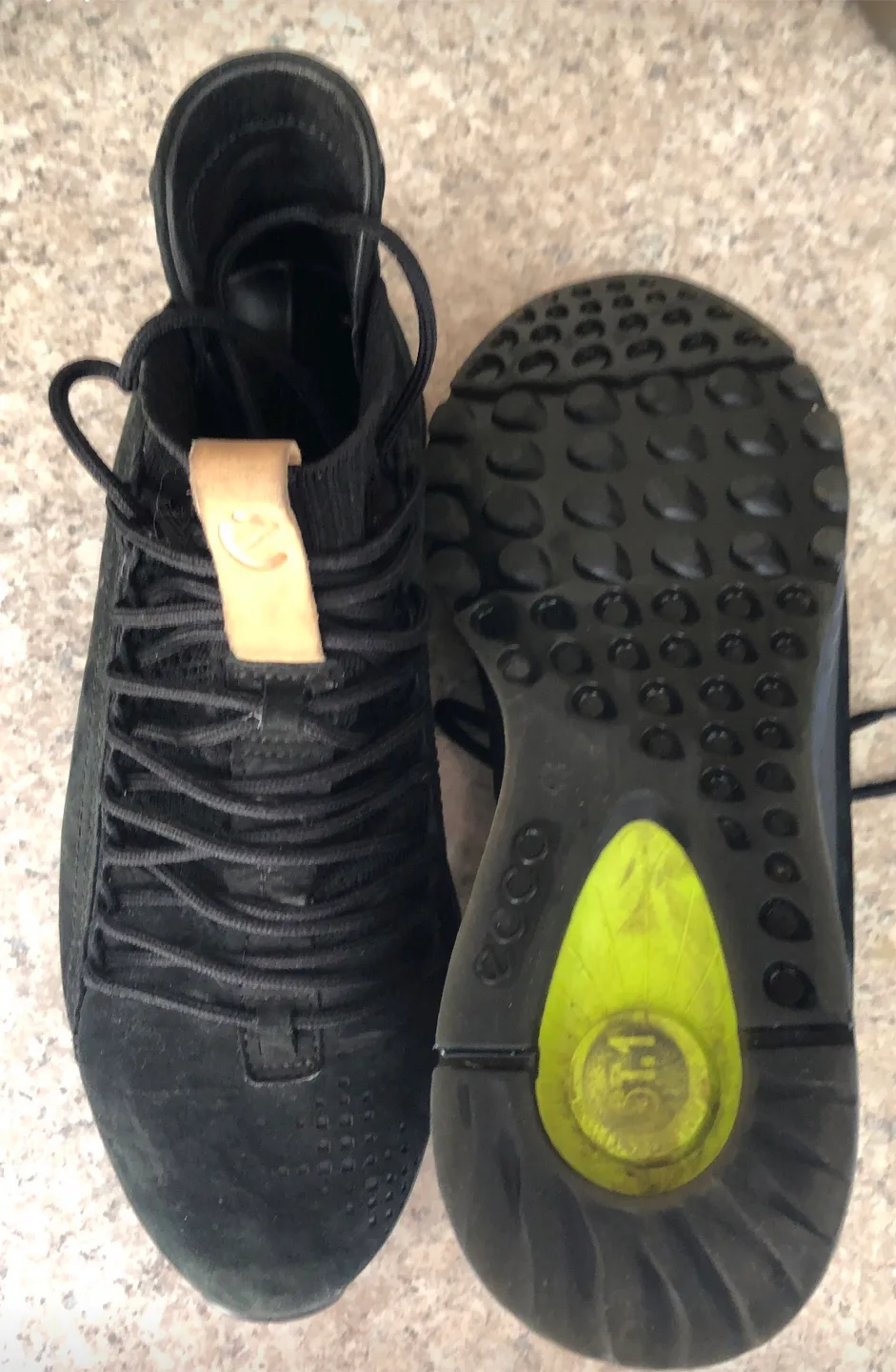 Ecco Black Leather Boots, Size 9 US thumbnail