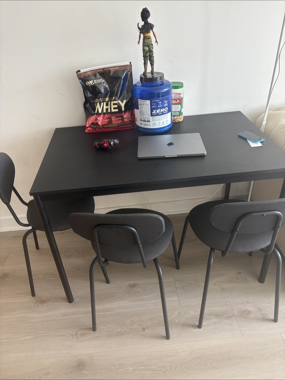 Black Dining Table with 3 Chairs - photo 3