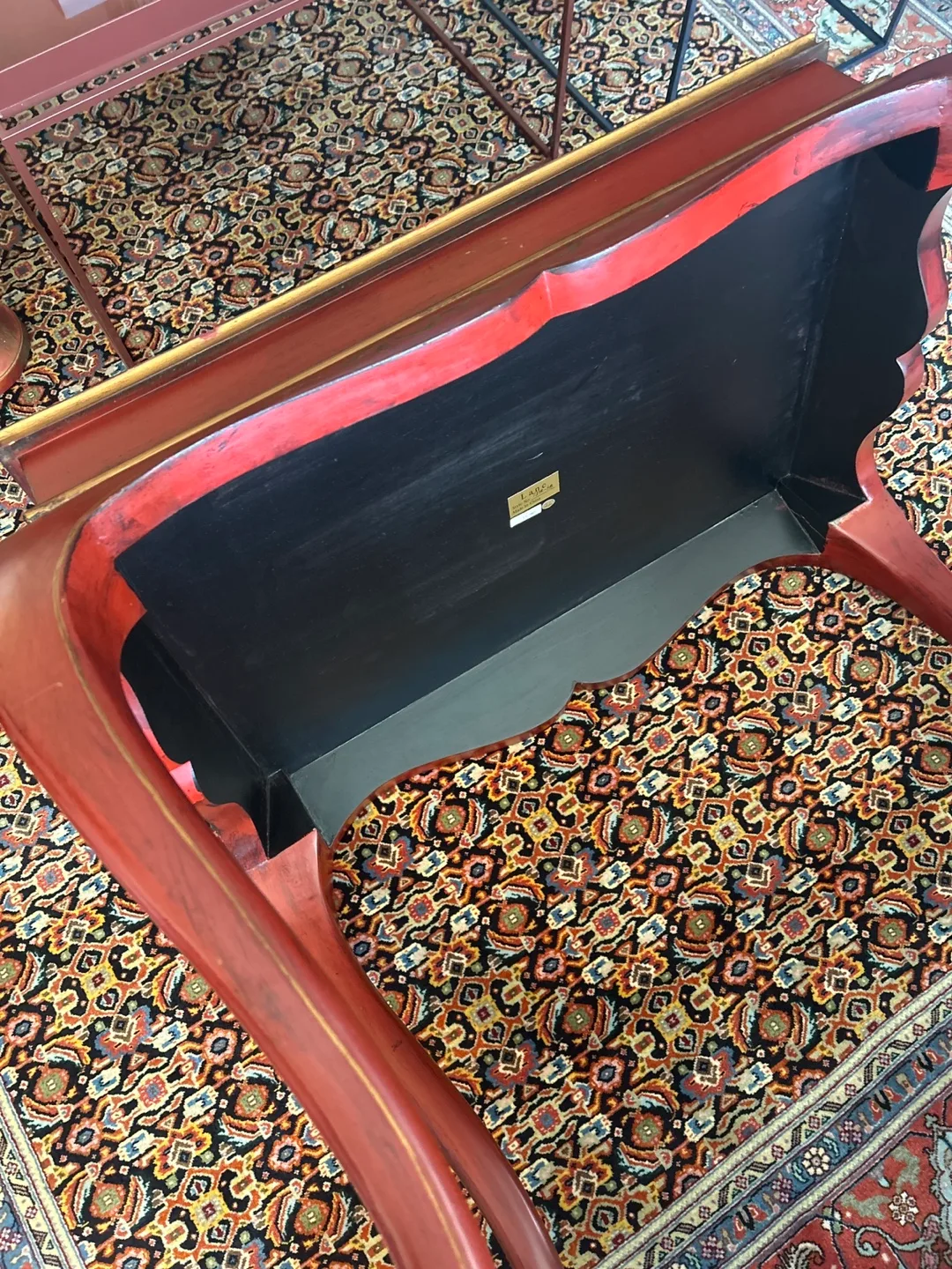 Red End Table with Gold Accents image indicator(8)