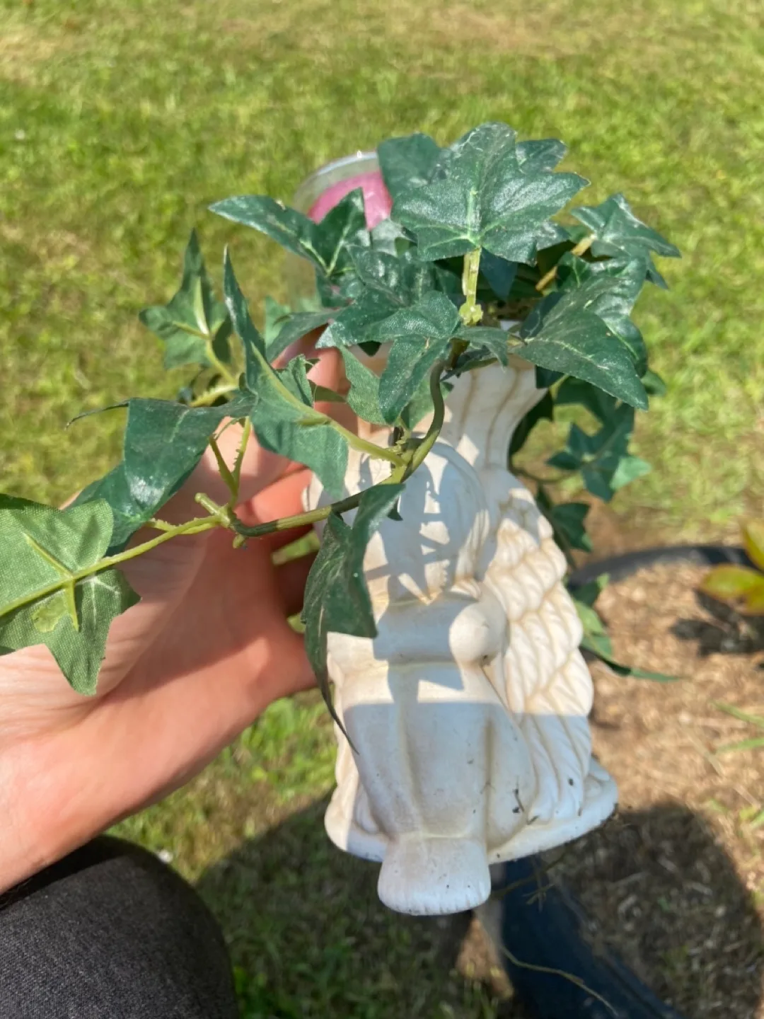 Porcelain Angel Candle Holder with fake Ivy image indicator(5)