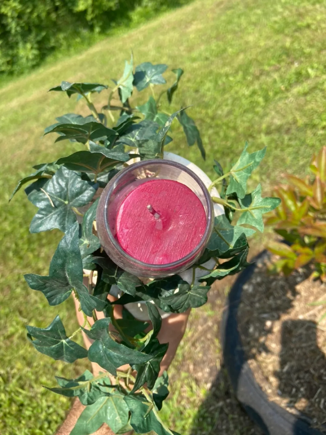 Porcelain Angel Candle Holder with fake Ivy image indicator(3)