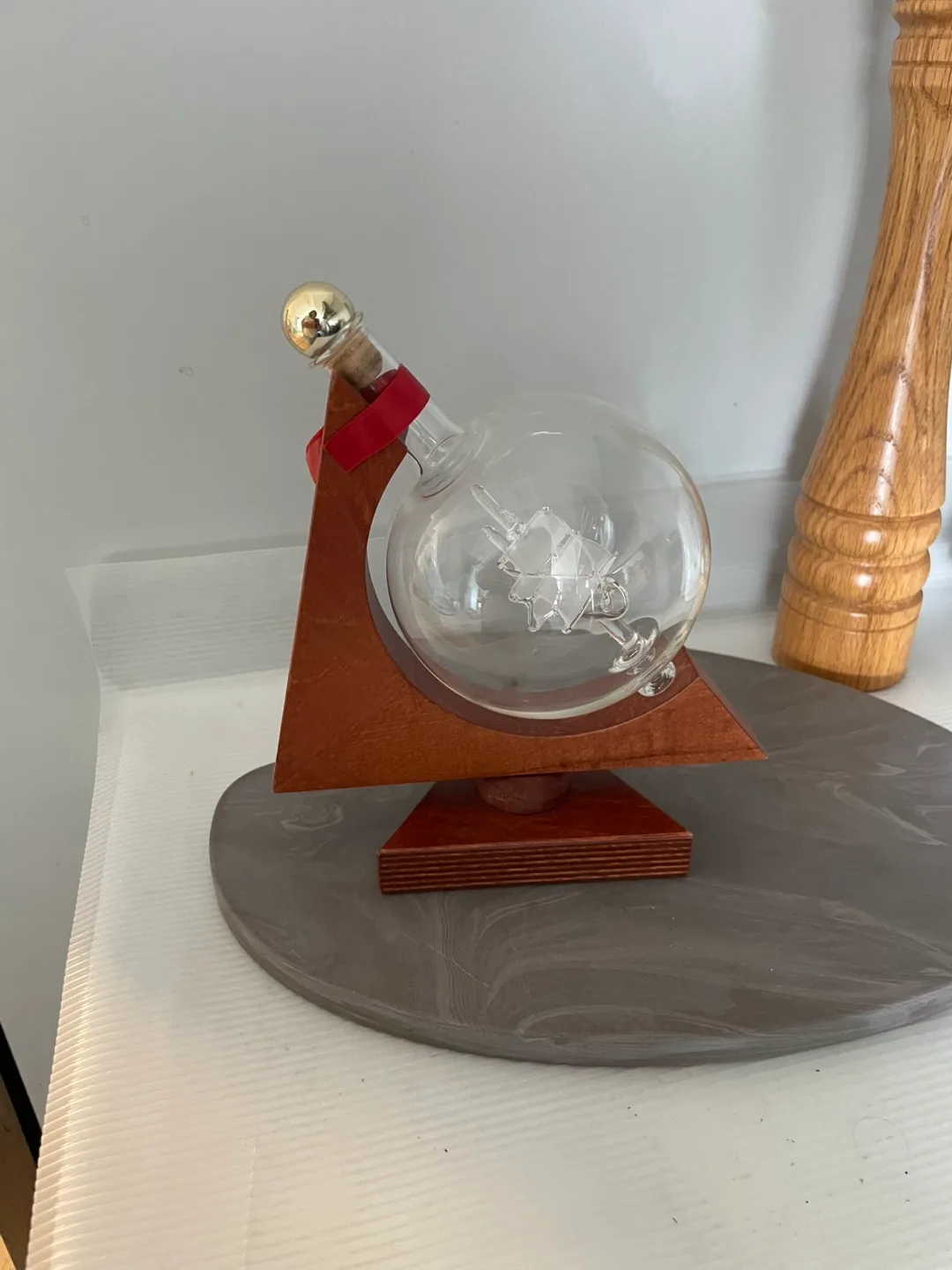 Glass Decanter with Wooden Stand thumbnail