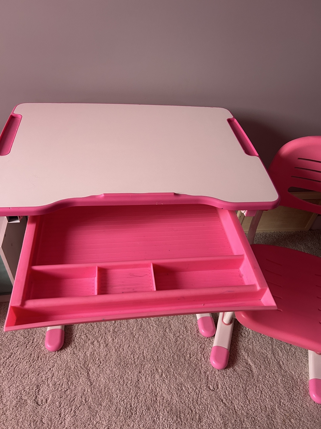 VIVO Pink Adjustable Children's Desk and Chair Set - photo 3