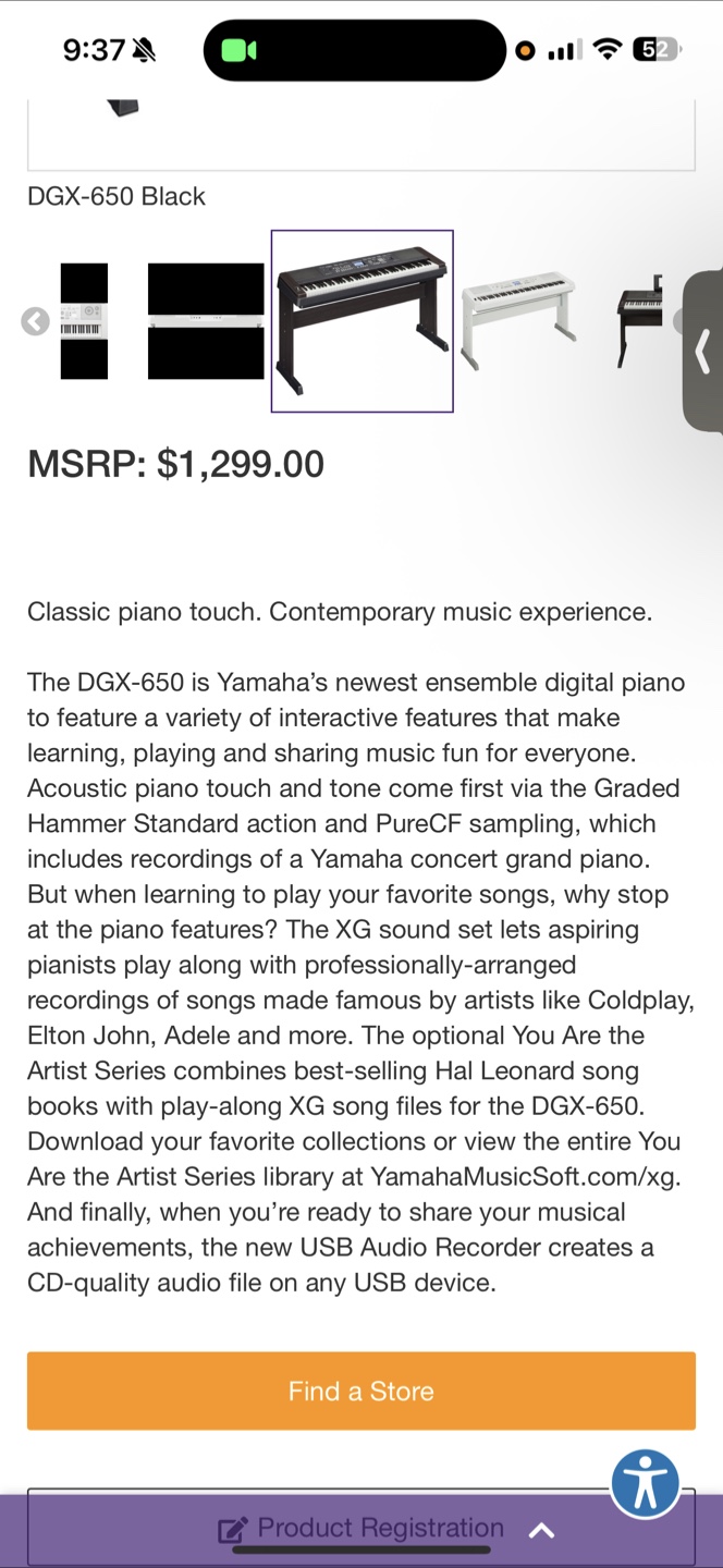 🎹 Yamaha DGX-650 88-Key Digital Piano - photo 2