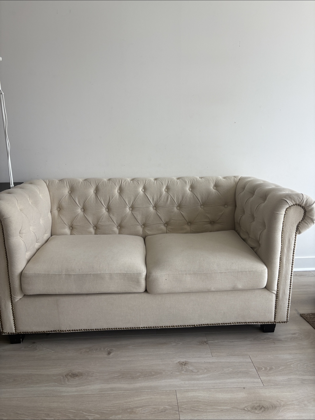 Beige Tufted Loveseat Sofa - photo 3