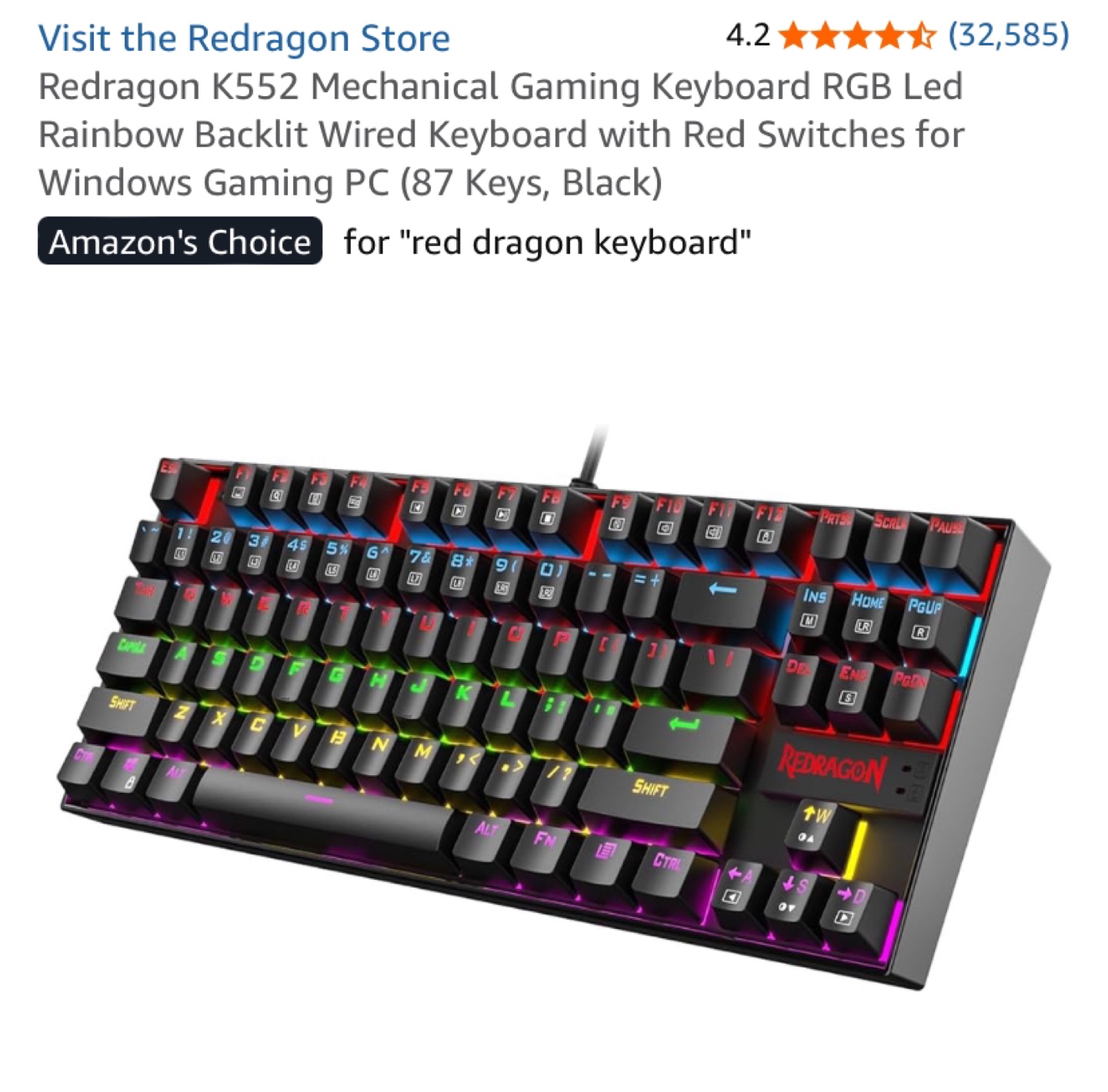 Redragon K552 Mechanical Keyboard