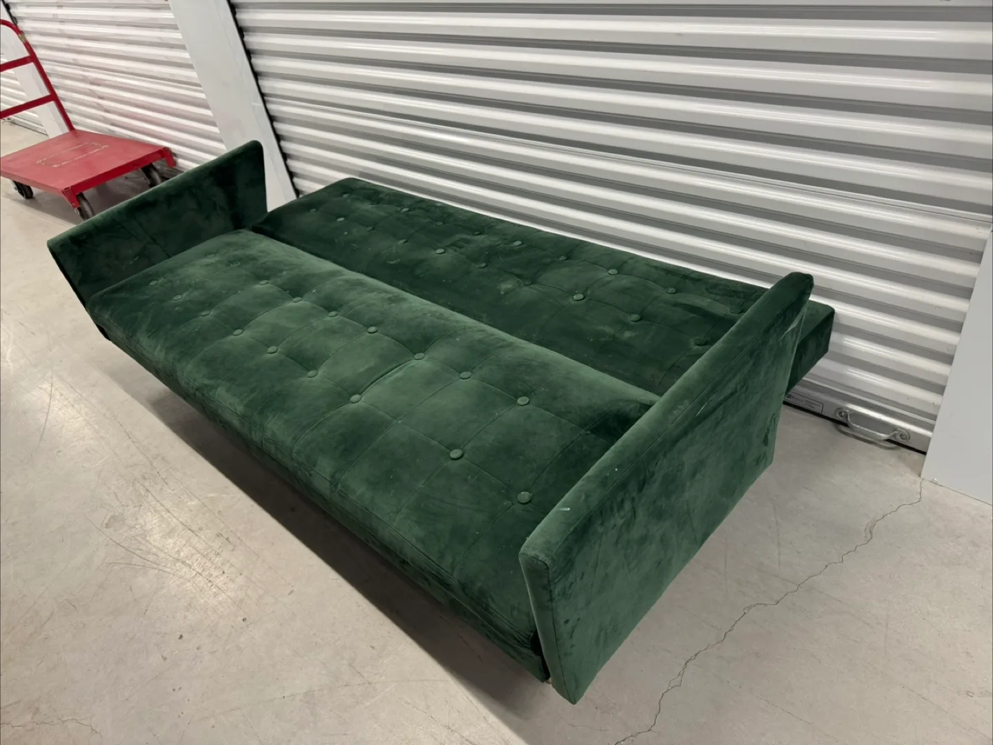 Wayfair Green Velvet Tufted Sofa bed (Delivery Available) image indicator(6)