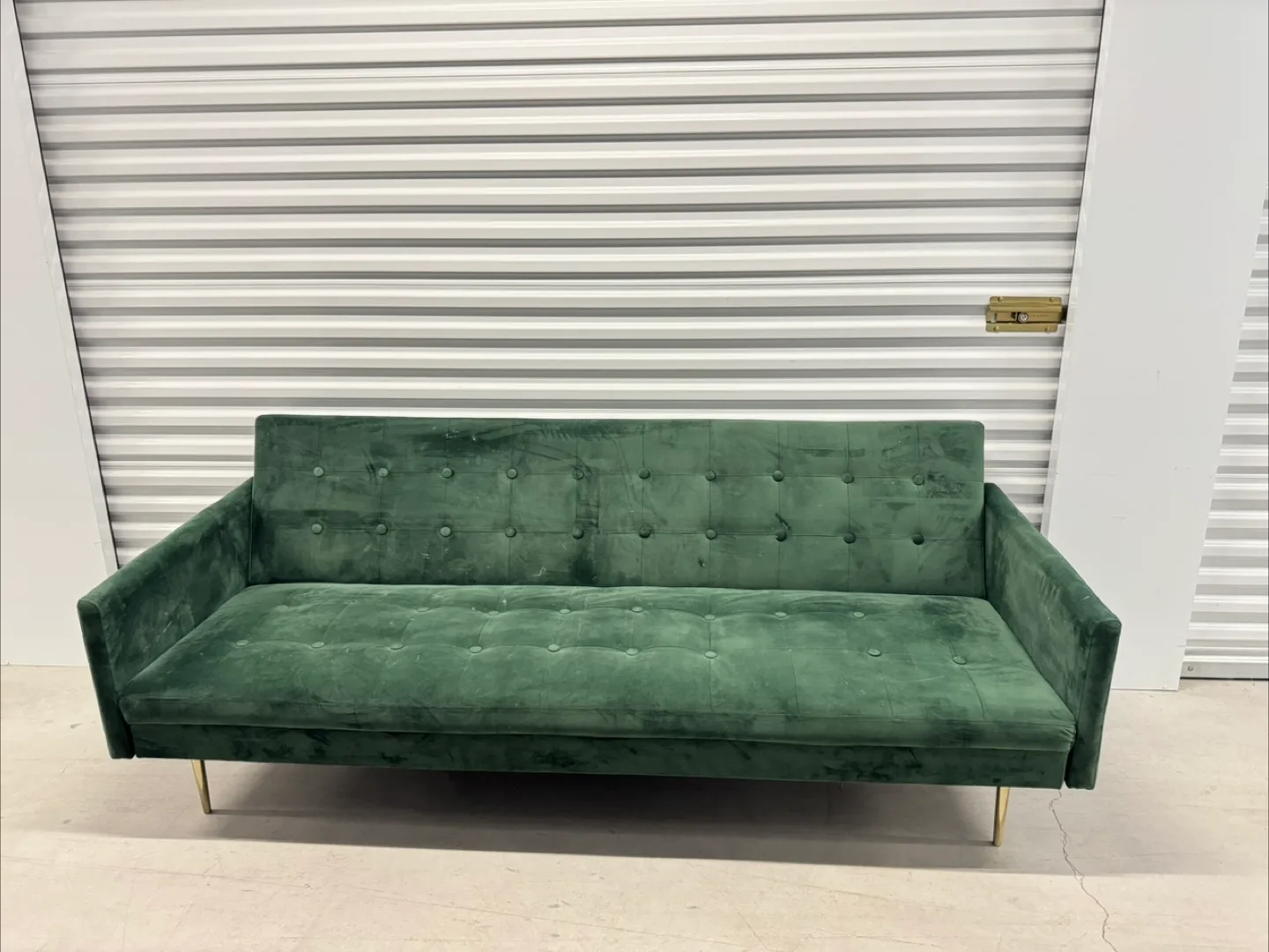 Wayfair Green Velvet Tufted Sofa bed (Delivery Available) image indicator(5)