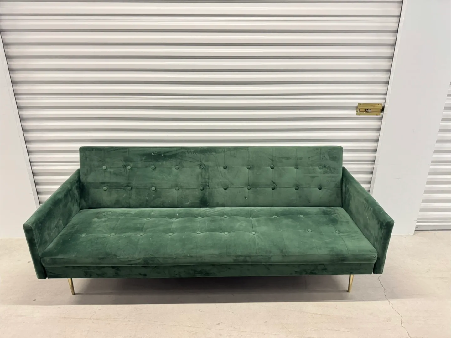 Wayfair Green Velvet Tufted Sofa bed (Delivery Available) image indicator(2)
