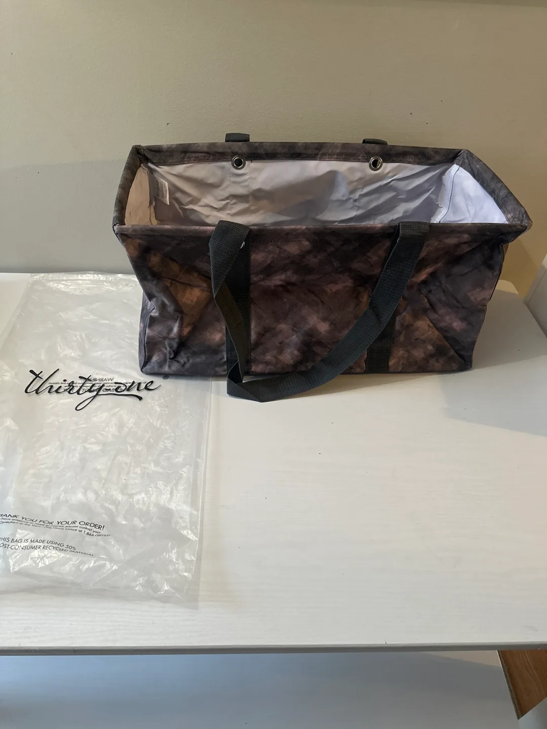 Thirty-One Large Utility Tote - Dusky Smoke - New! thumbnail