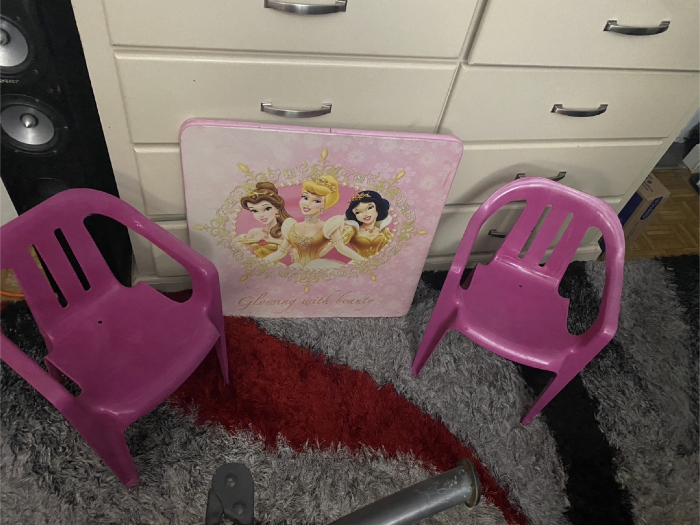 Disney Princess Table & 2 Pink Chairs