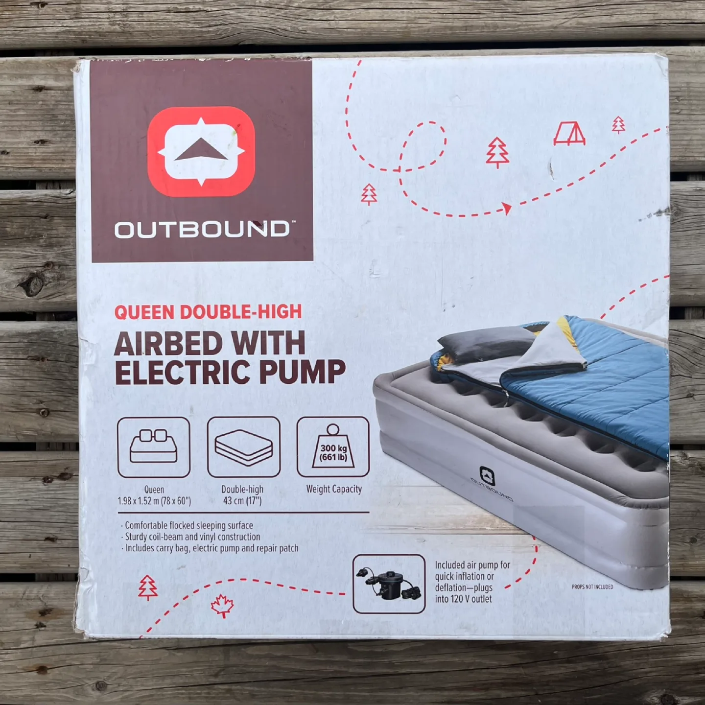 Outbound Queen Double-High Airbed with Electric Pump thumbnail