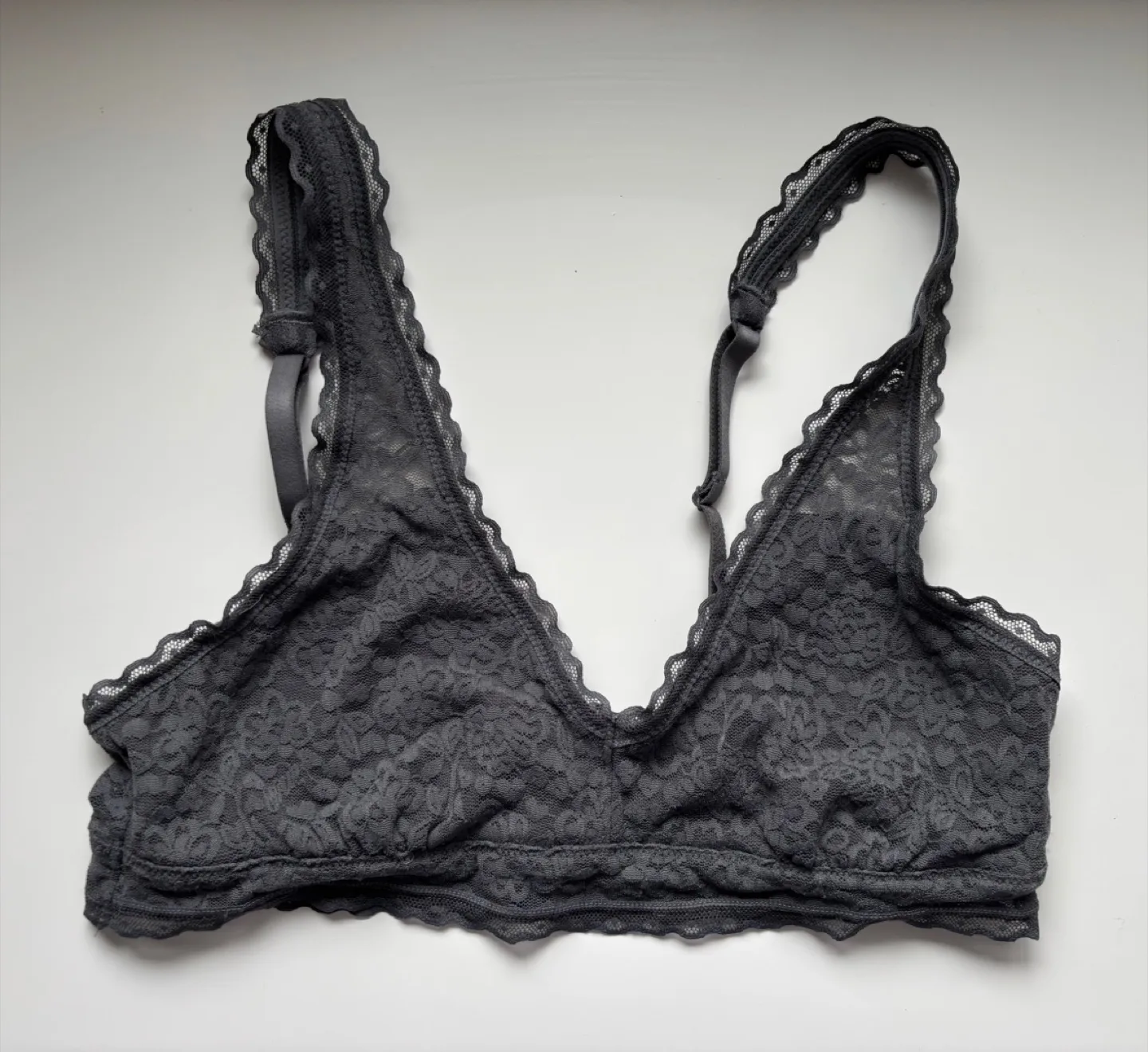 Aerie Grey Lace Bralette - Size L thumbnail