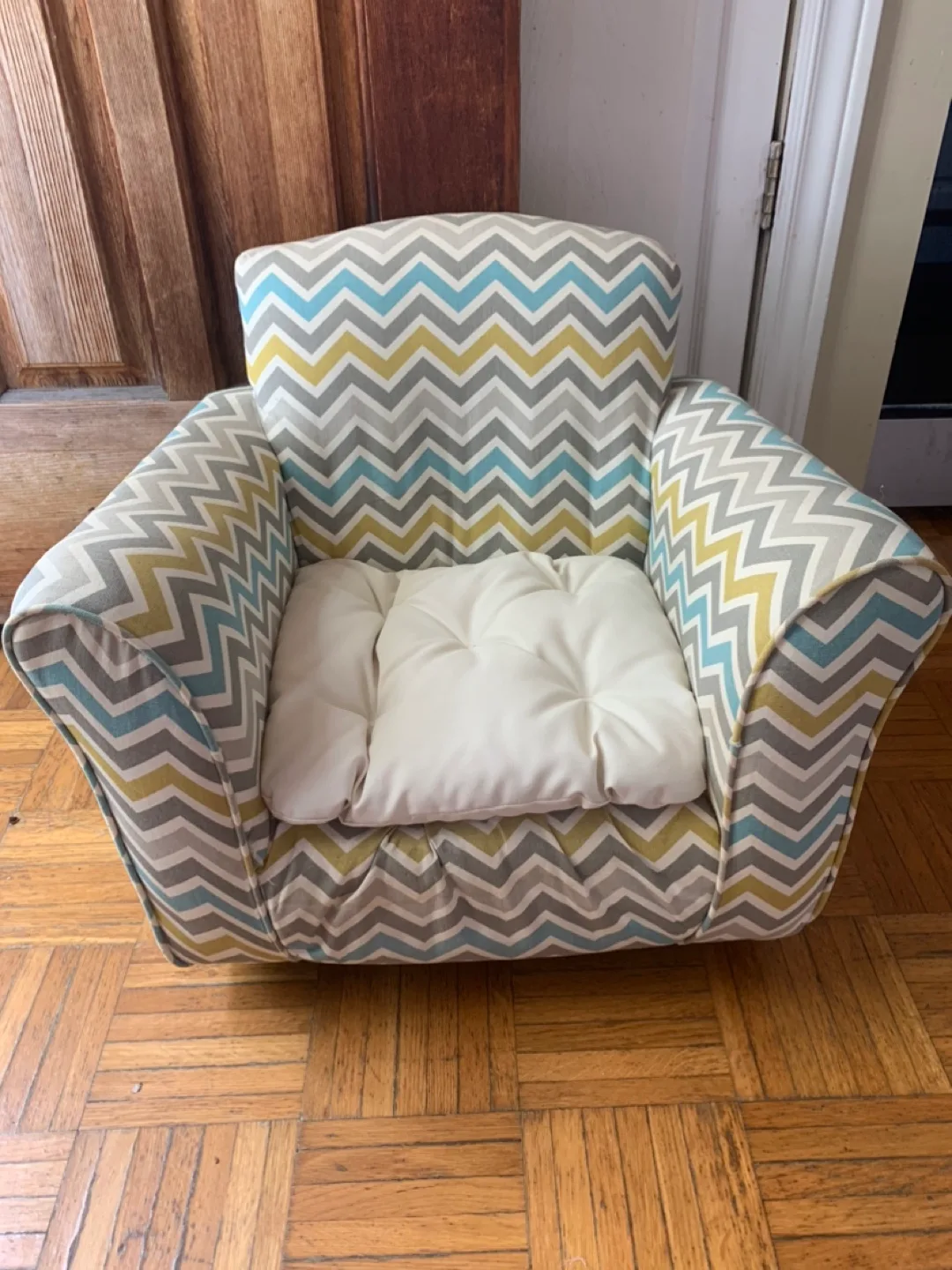 Kids Upholstered Armchair - Chevron Pattern thumbnail