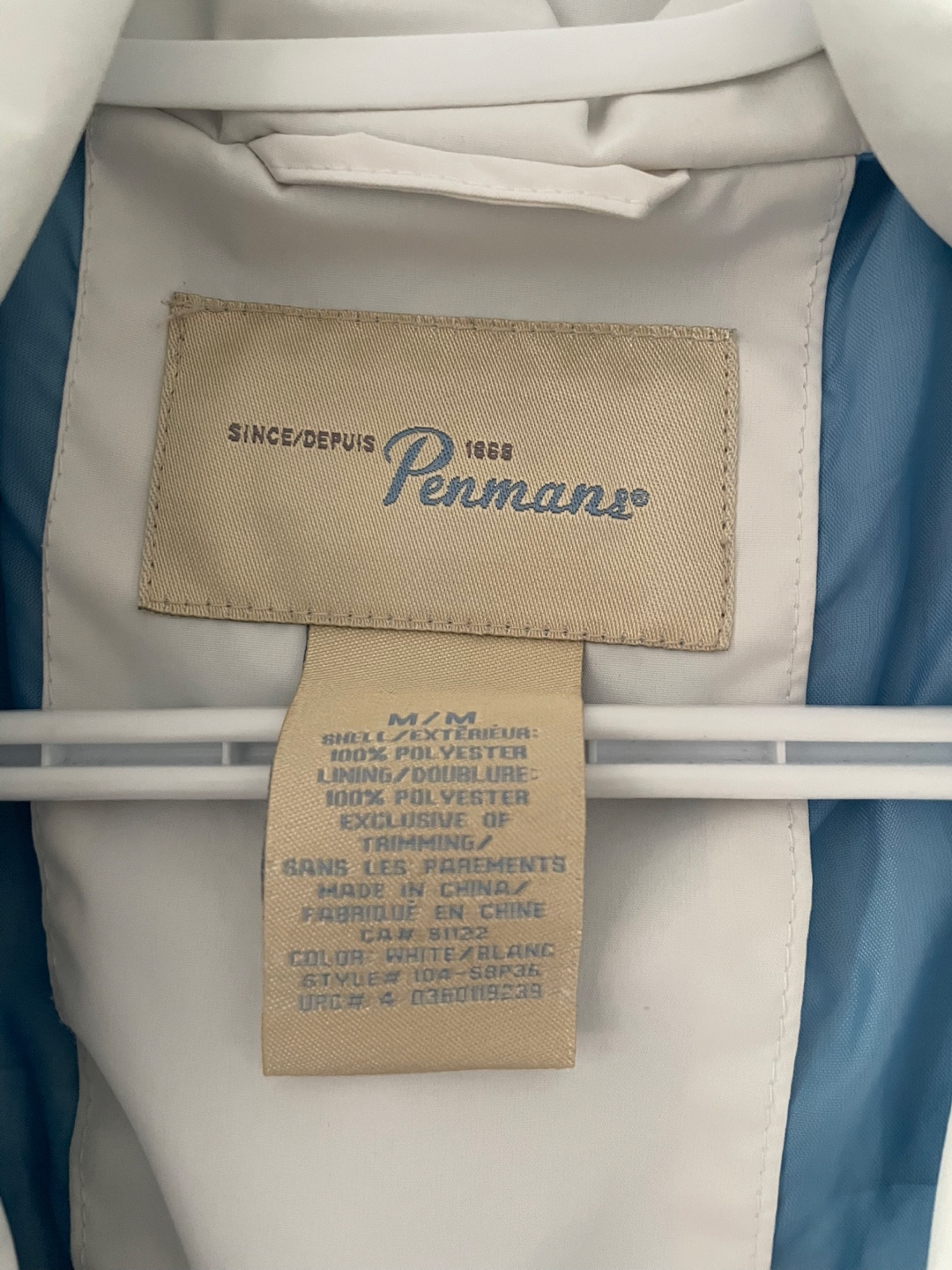 Penmans White/Blue windbreaker Jacket - Size M - photo 3