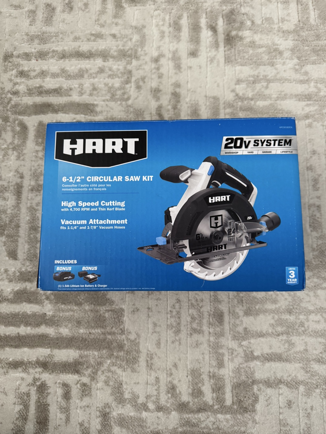 Hart 20V 6-1/2" Cordless Circular Saw Kit - Like New!