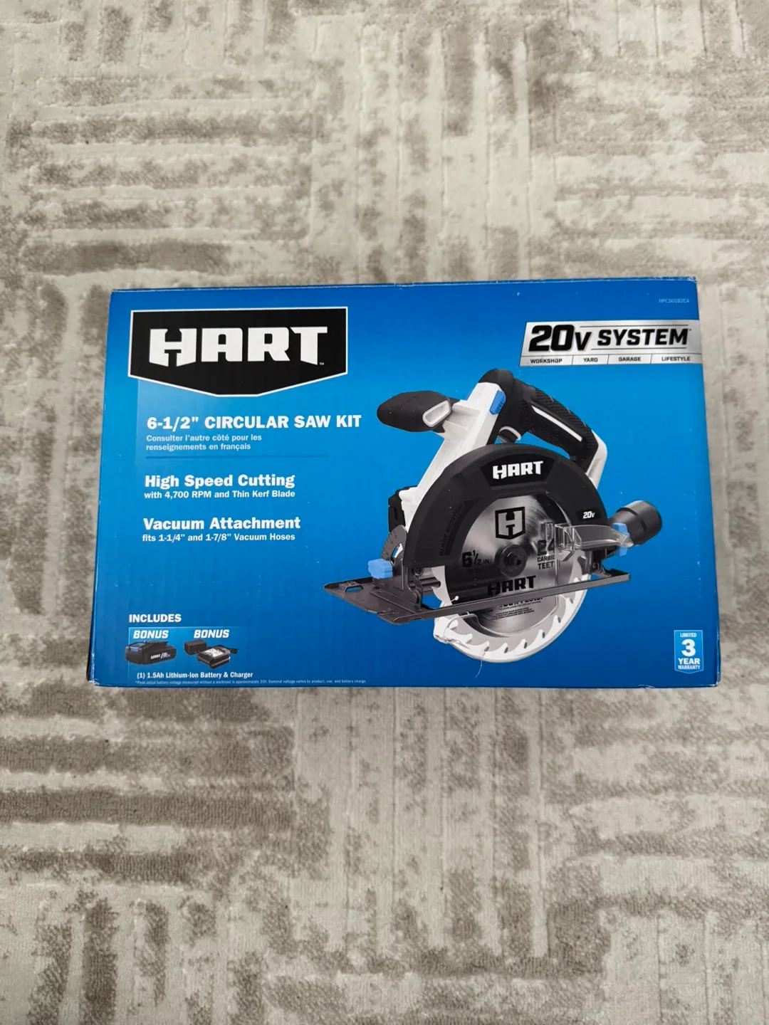 Hart 20V 6-1/2" Cordless Circular Saw Kit - Like New! thumbnail
