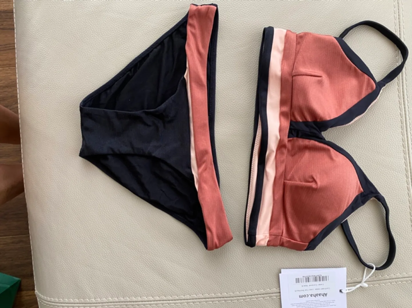 Ahaasha Swimsuit Set - Black & Coral thumbnail