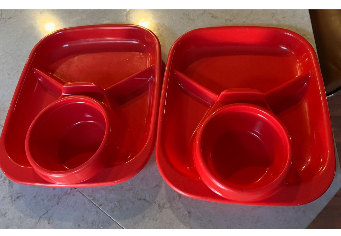 Red Divided Toddler Plates - Set of 2