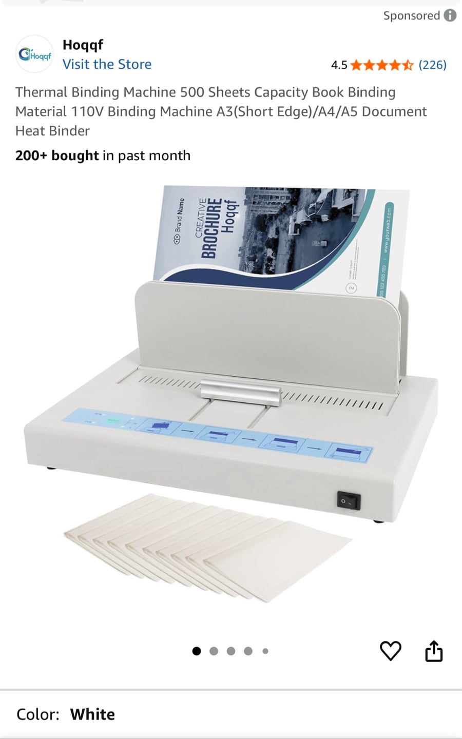 New Hoqqf Thermal Binding Machine - White
