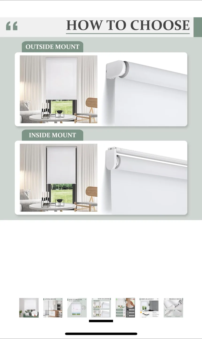 Bliwans Cordless Spring Roller Shades image indicator(3)