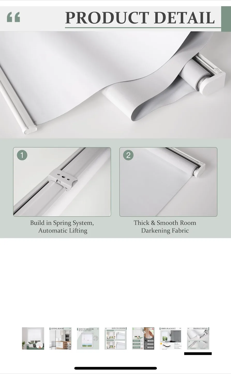 Bliwans Cordless Spring Roller Shades image indicator(6)
