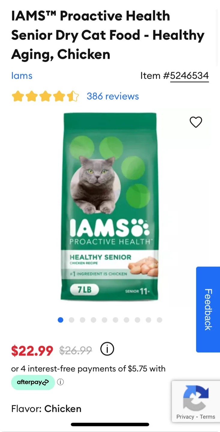 HUGE Iams senior cat food. 3.18 kg / 7 pounds image indicator(2)