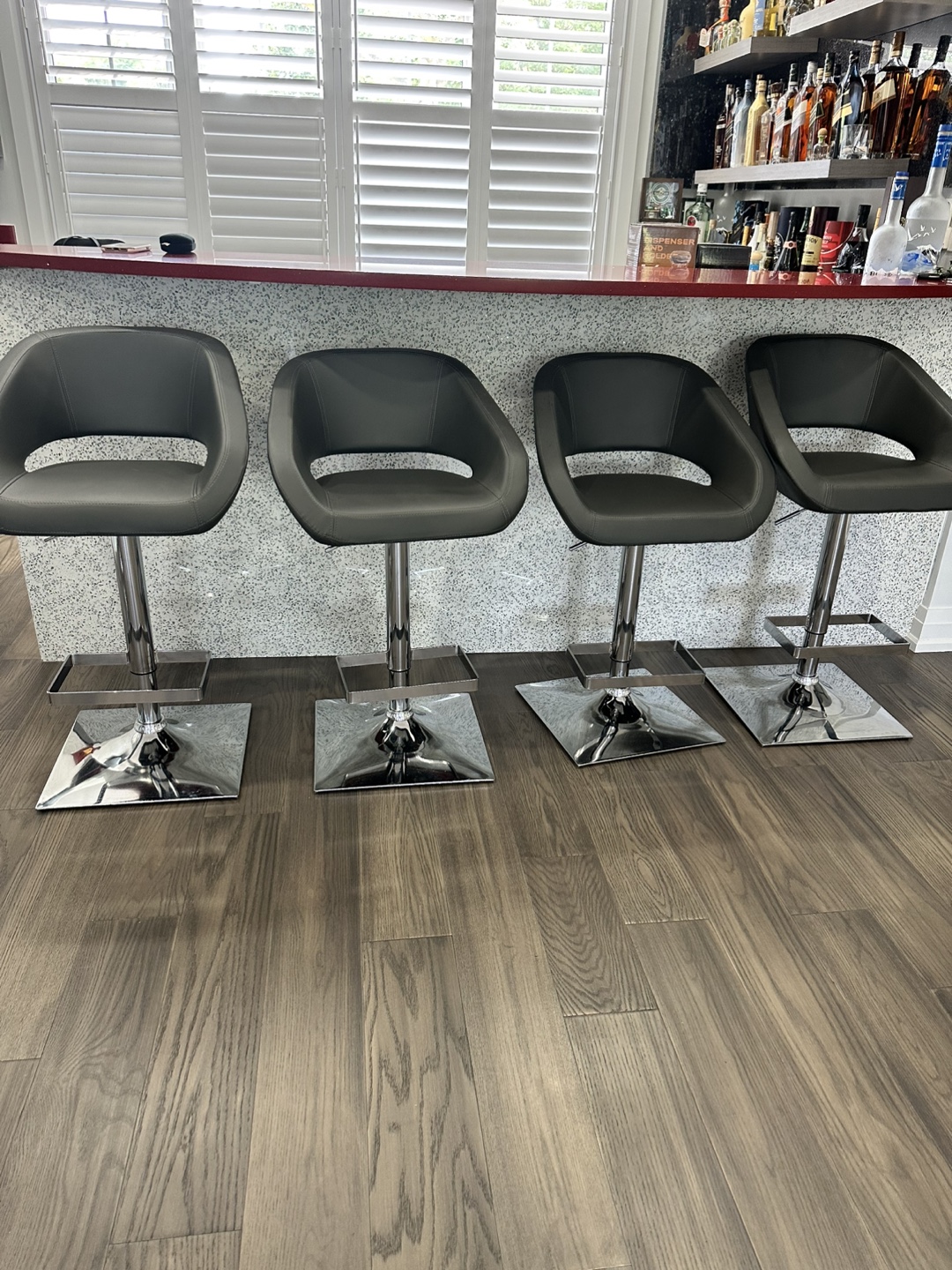 Set of 4 Grey Bar Stools - photo 2