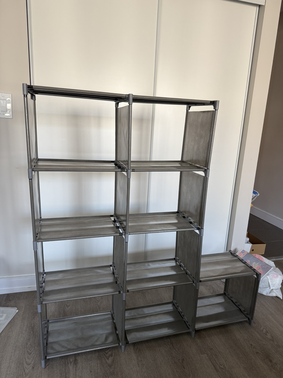 Grey Fabric/Book Shelf Organizer