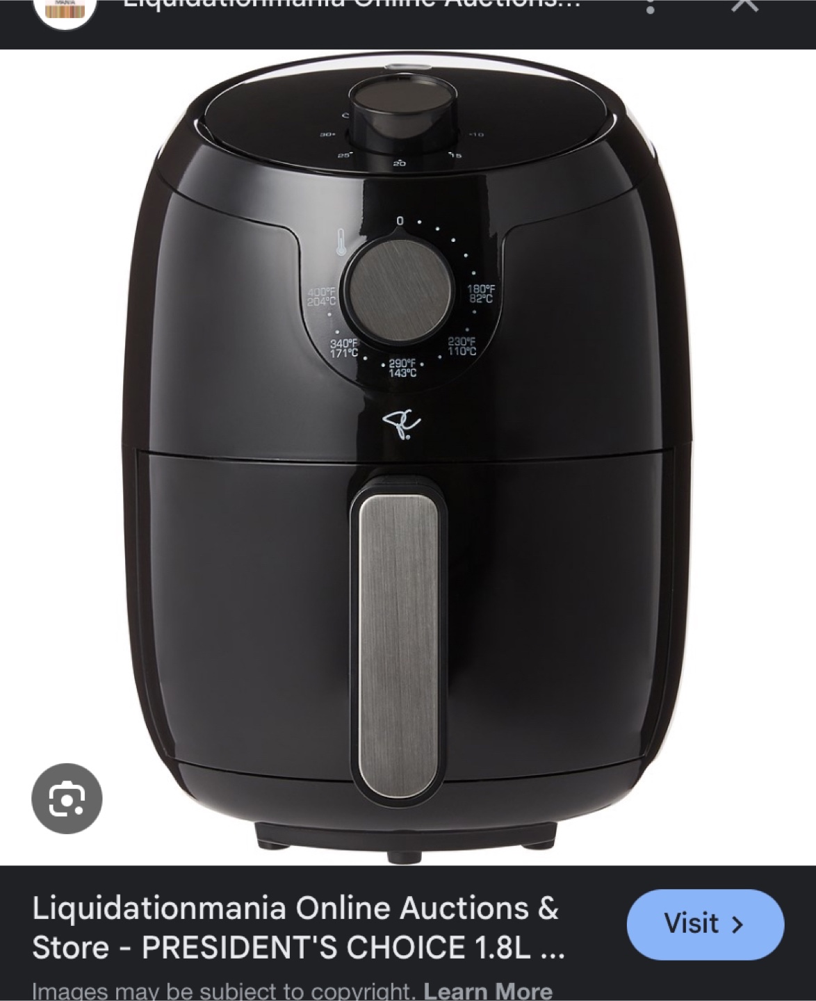 Brand new President's Choice Compact Air Fryer 1.8L - photo 3