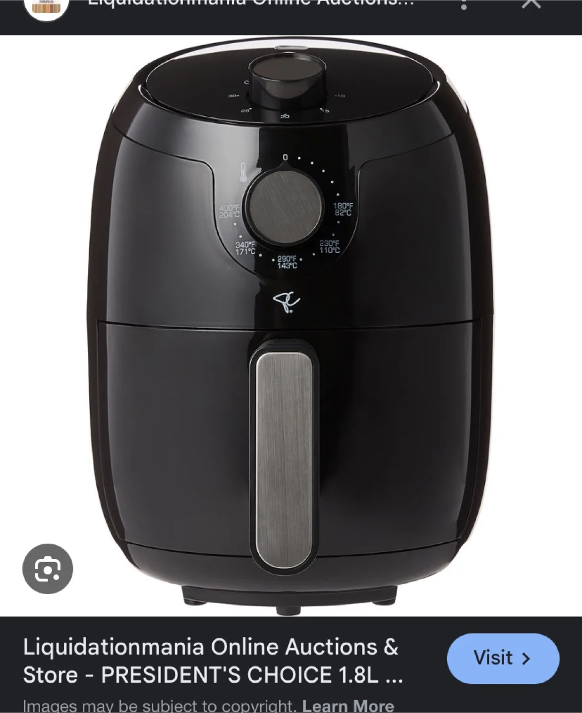 Brand new President's Choice Compact Air Fryer 1.8L image indicator(3)