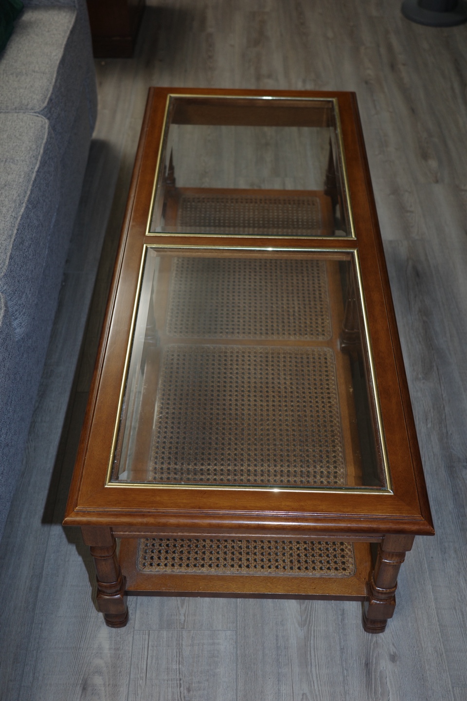 Glass Top Coffee Table - Wood Frame - photo 3