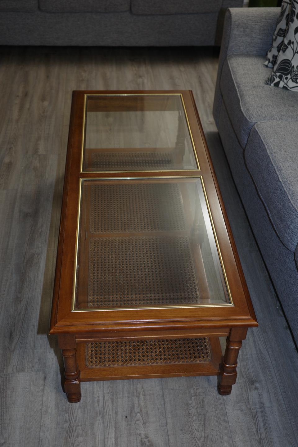 Glass Top Coffee Table - Wood Frame - photo 4