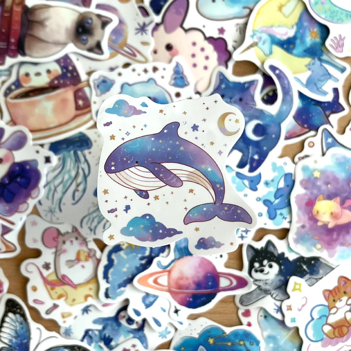 Pack of 53 Starry Sky Watercolour Whimsical Creatures Stickers thumbnail