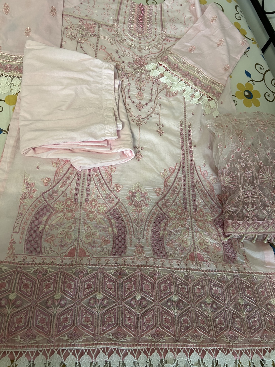 Pink Embroidered Shalwar Kameez Suit - photo 3