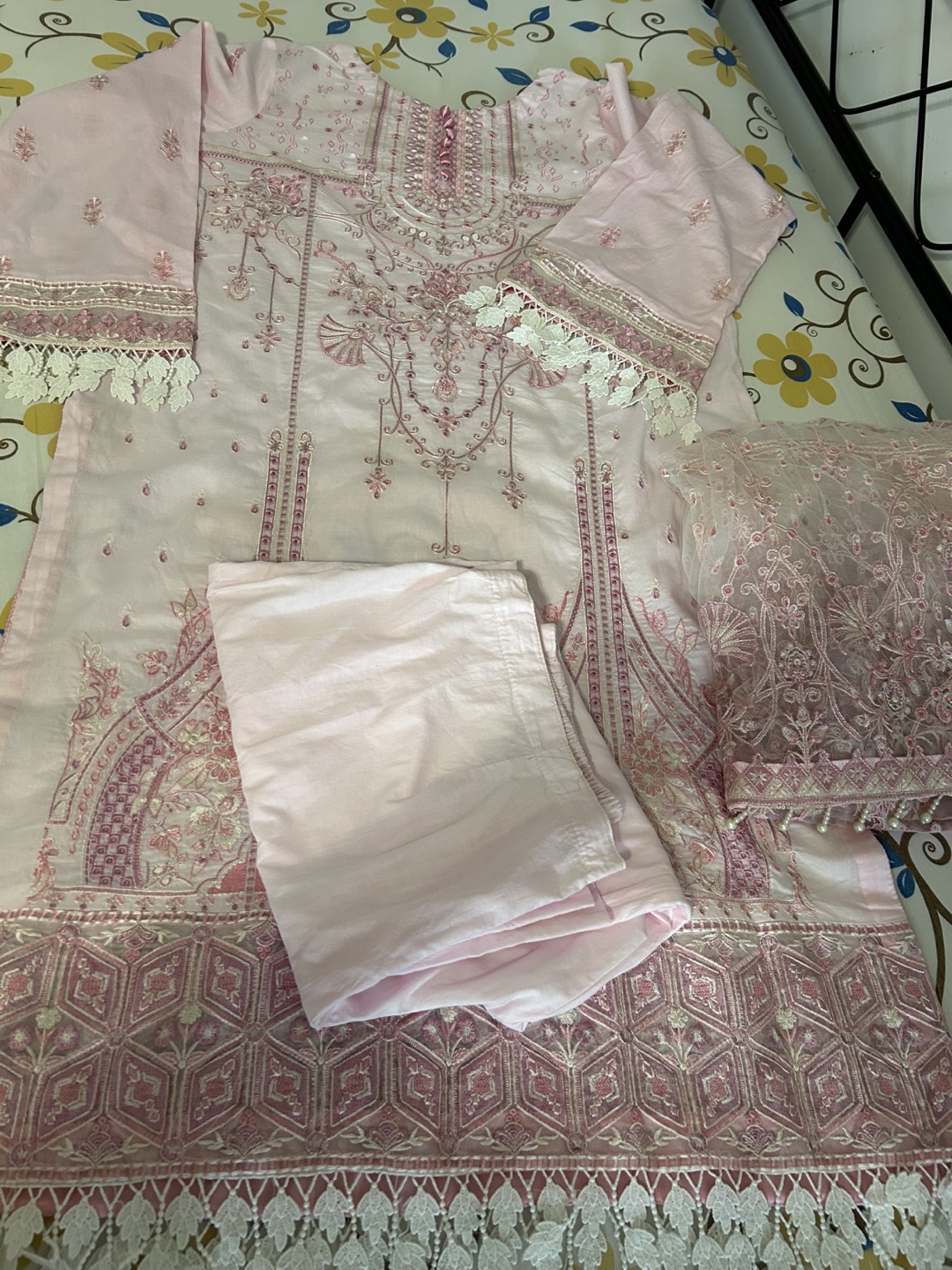 Pink Embroidered Shalwar Kameez Suit