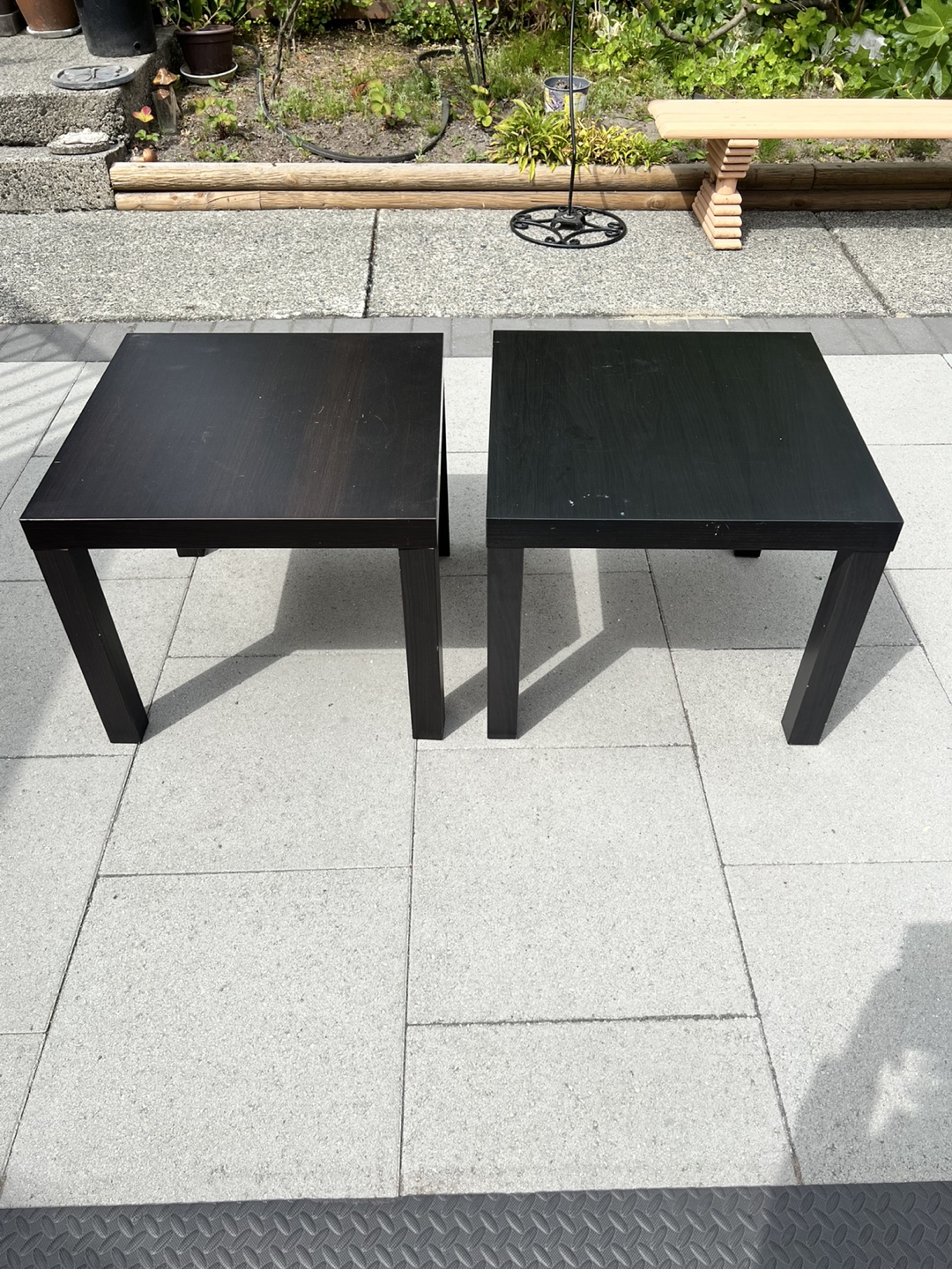 Two Dark Brown/Black Side Tables, $20 each