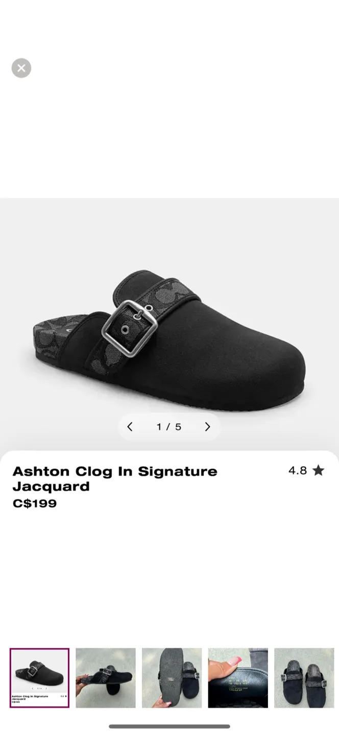 Coach Ashton Clog in Signature Jacquard, Size 11.5 thumbnail