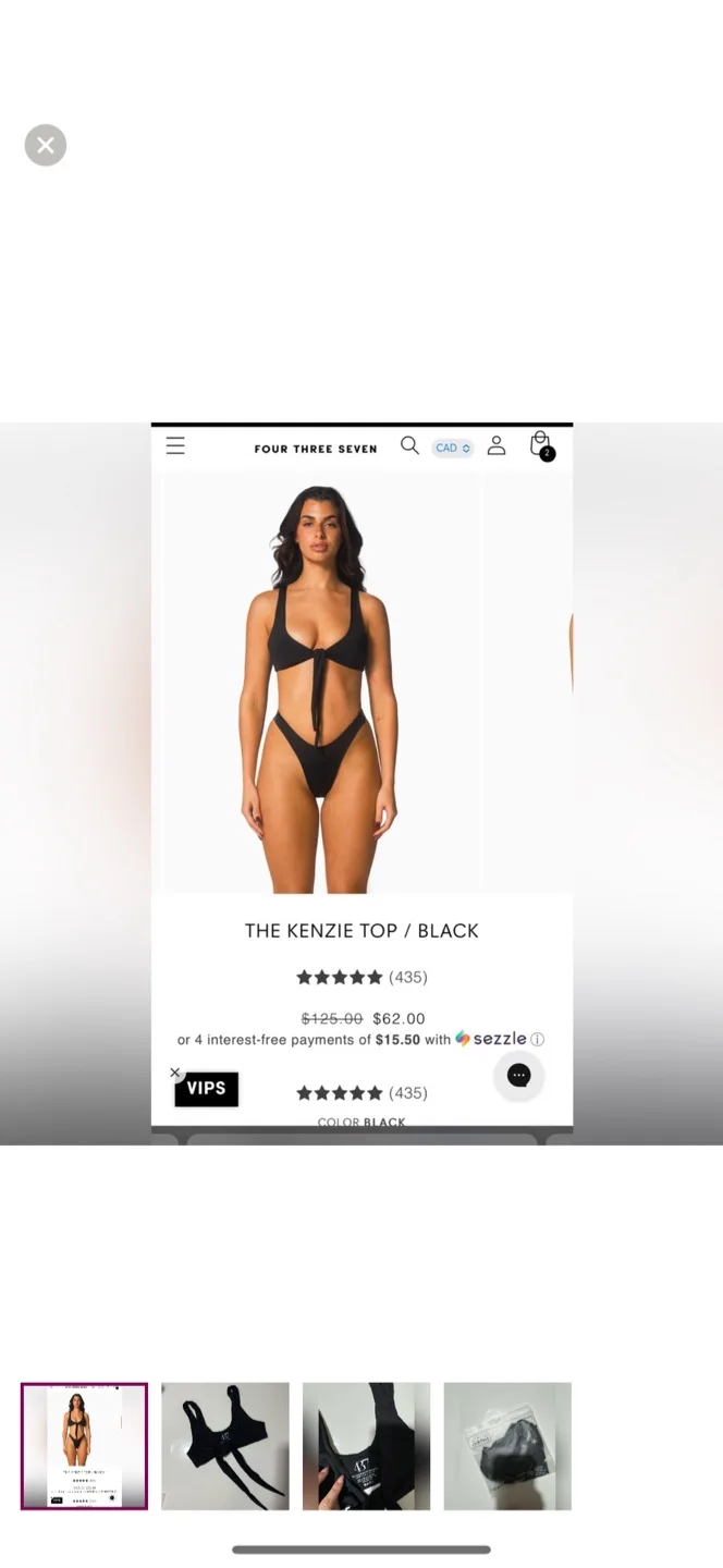 437 Four Three Seven The Kenzie Top - Black XS thumbnail